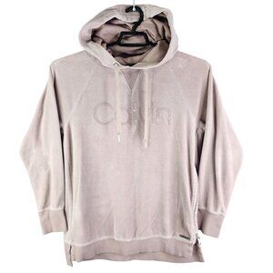 Womens Pink Calvin Klein Performance Hoodie Sweatshirt Long Sleeve Size L